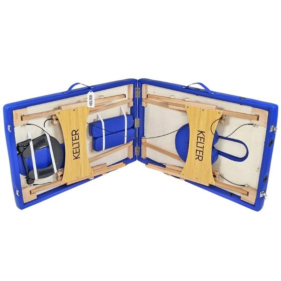 Maca Portátil Dobrável Em Maleta Regulável Kelter M33T Azul Menor preço em Maca Portátil Dobrável Em Maleta Regulável Kelter M33T Azul