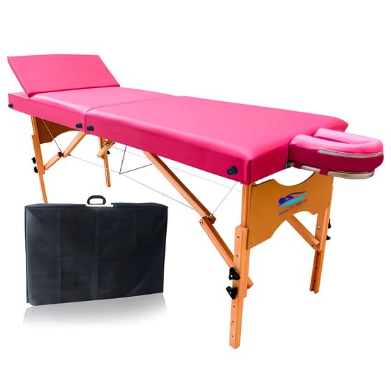 Imagem de Maca Portátil Standard Reclinável Regulagem de Altura RA03 Dobrável Apoio cabeça Ajuste Maleta Massagem Estética Depilação Mesa Luxo Cílios Terapêutic