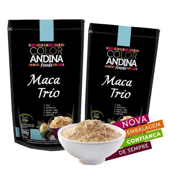 Imagem de Maca Trio em pó 100% pura 100g  2 PACOTES  Color Andina