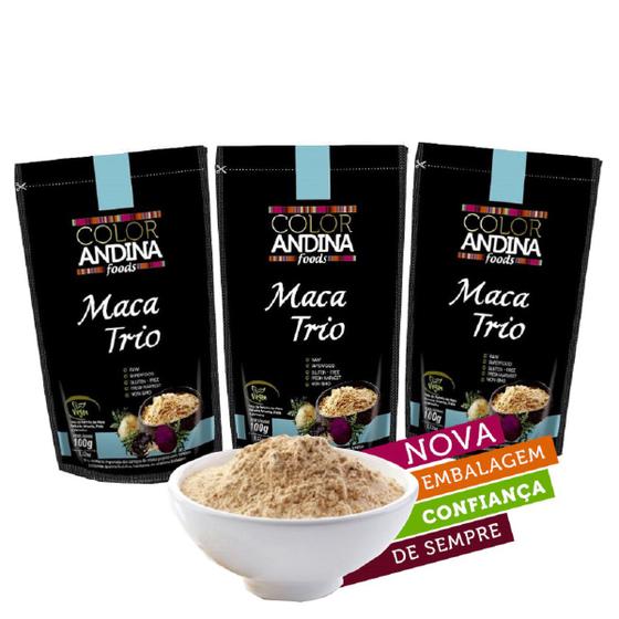 Imagem de Maca Trio em pó 100% pura 100g  3 PACOTES  Color Andina