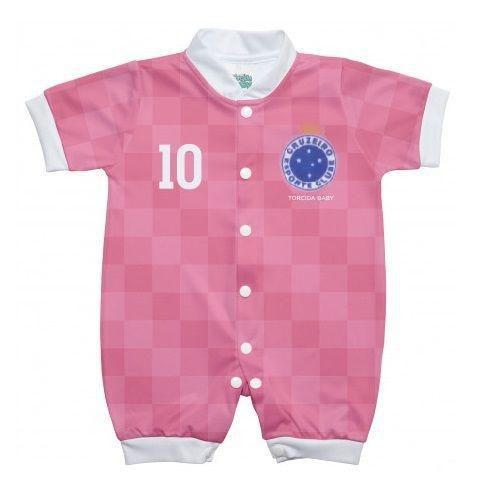 Imagem de Macacão Bebê Cruzeiro Curto Rosa - Torcida Baby