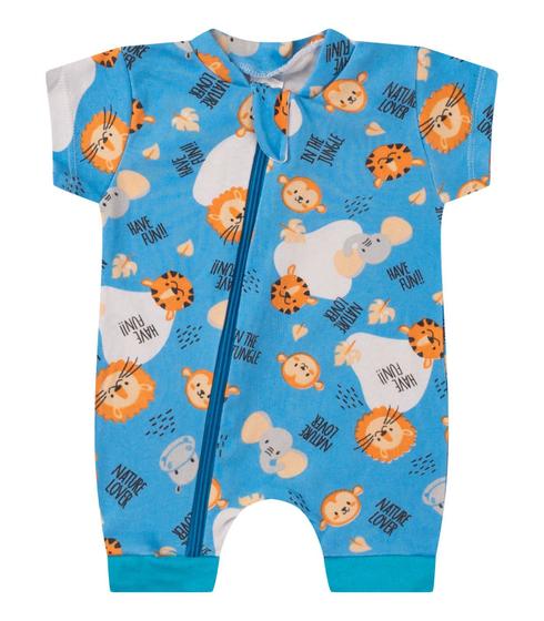 Imagem de Macacão Bebe Curto Com Zíper Suedine Kappes Azul