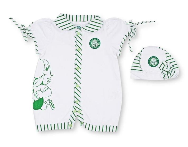 Imagem de Macacão Bebê Palmeiras Curto com Gorro Oficial