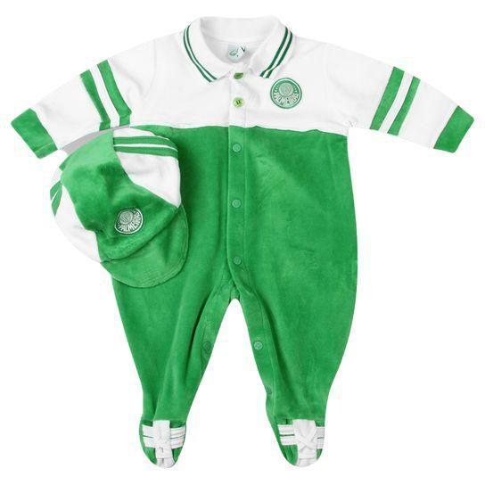 Imagem de Macacão Bebê Palmeiras Plush Com Boné Oficial