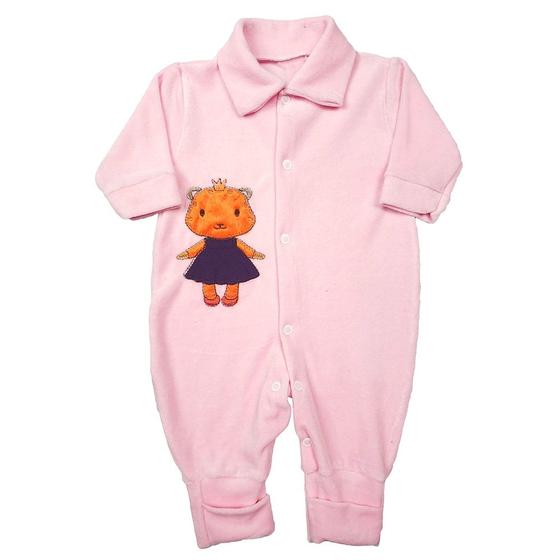 Imagem de Macacão Bebê Plush Macio Quentinho Inverno Menina e Menino