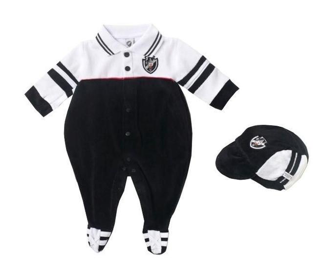 Imagem de Macacão Bebê Vasco Longo Plush Com Boné Oficial