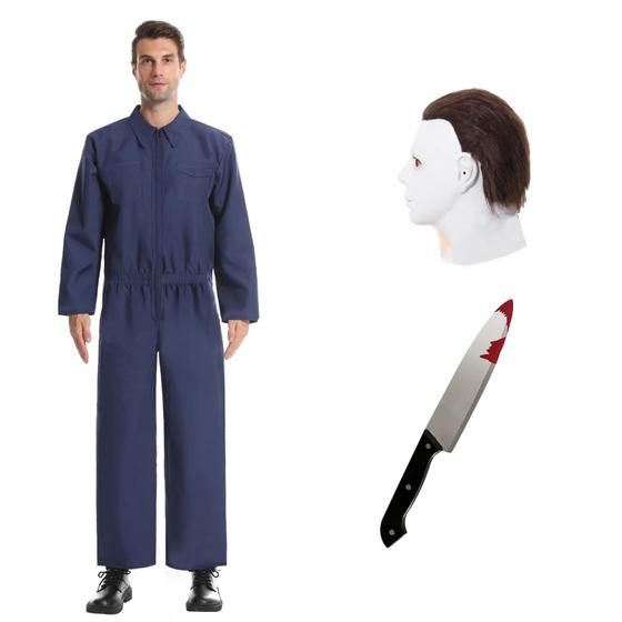 Imagem de Macacão de Halloween Michael Myers - Máscara e Faca Inclusas