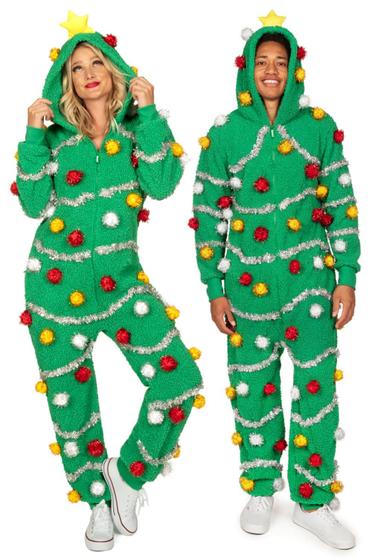 Imagem de Macacão de Natal Tipsy Elves "Oh Christmas Tree" - Verde - Adulto