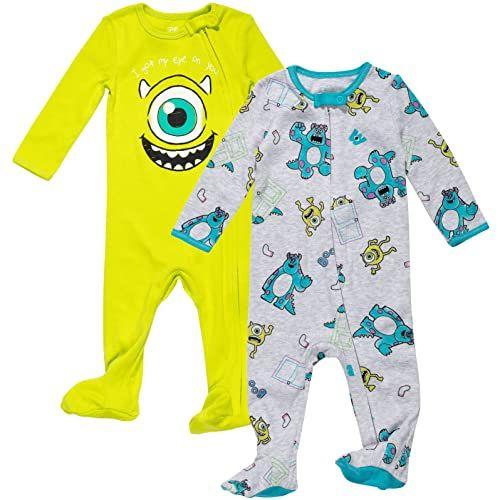 Imagem de Macacão Disney Pixar Monsters Inc. Mike Sully Baby Boys 2 Pack Sleep N' Play 18 meses verde/cinza