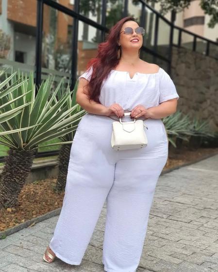 Imagem de Macacão  Elegância social Duna  forrado PLUS size super chique e charmoso  para qualquer ocasião 