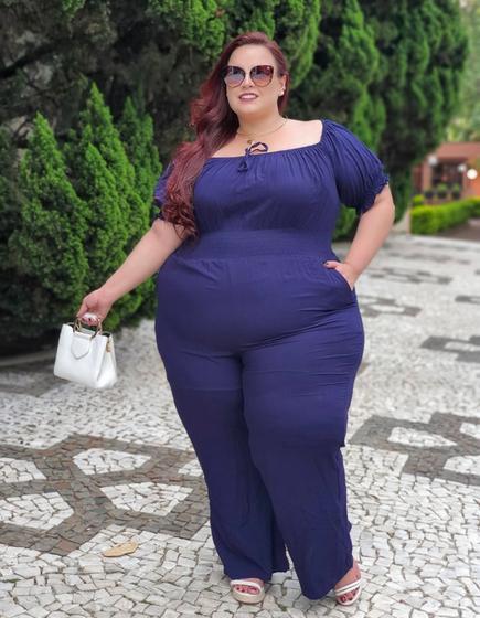 Imagem de Macacão  Elegância social Duna  forrado PLUS size super chique e charmoso  para qualquer ocasião 