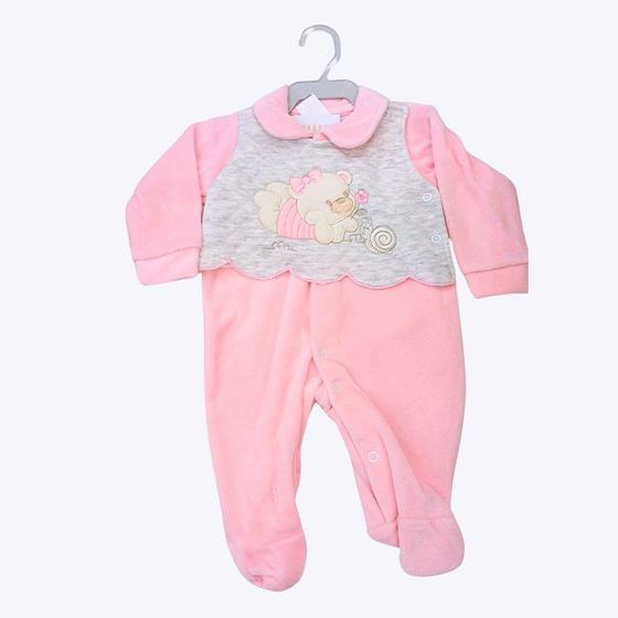 Imagem de Macacão em Plush com Design Bordado Bebê Menina Manu Baby 42,90