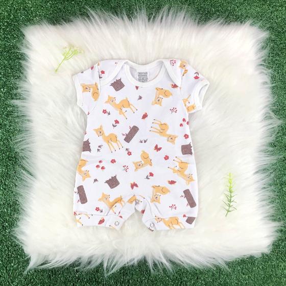 Imagem de Macacão Estampado de Verão para Bebê Menina com Mangas Curtas