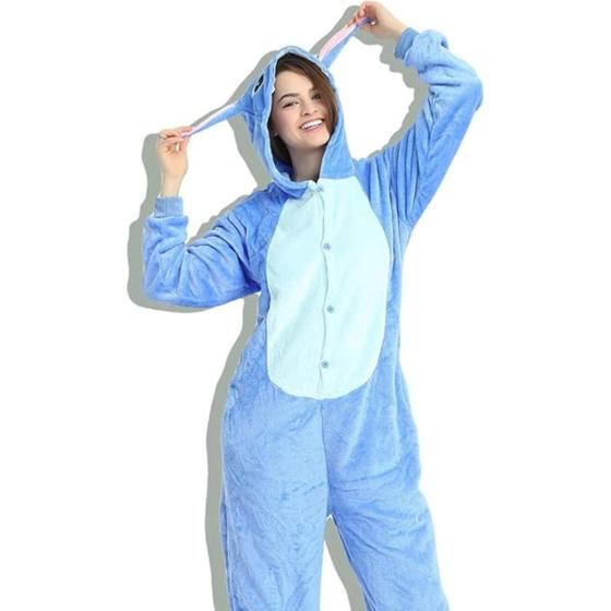 Imagem de Macacão Fantasia Stitch Pijama Infantil Kigurumi Unissex