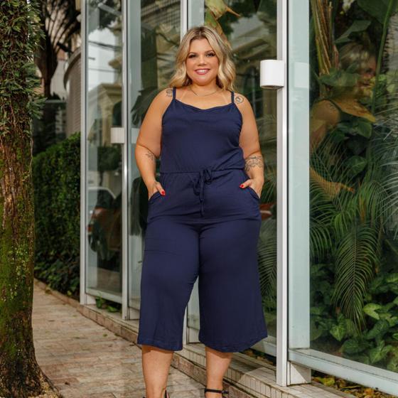 Imagem de Macacão Feminino Alcinha Pantacourt Plus Size