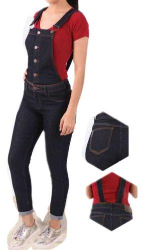 Imagem de Macacão Feminino Jeans Com Elastano Muito Confortável