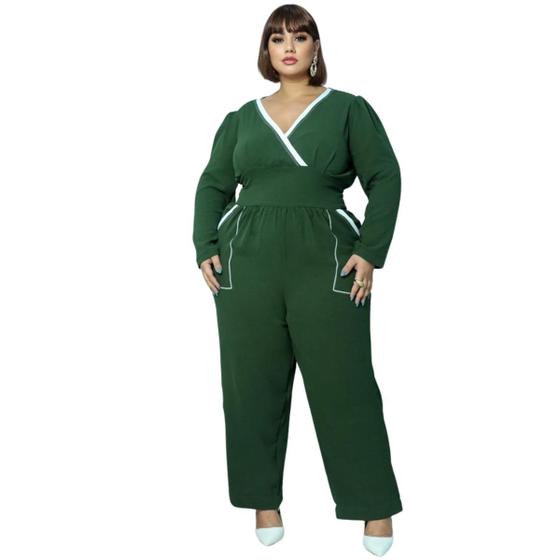 Imagem de Macacão Feminino Plus Size Sofisticado Elegante do M ao G2