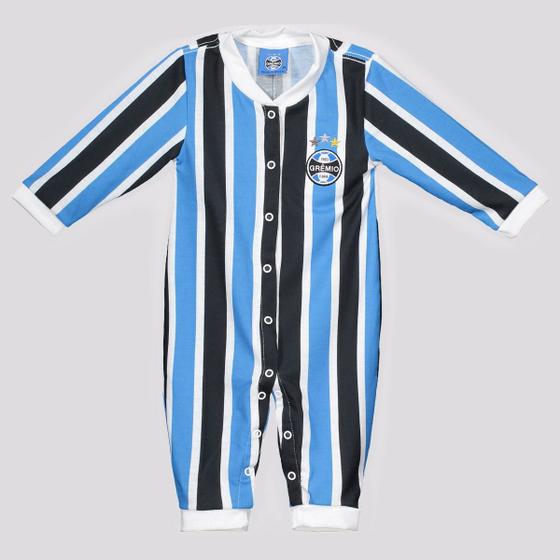 Imagem de Macacão Grêmio Tricolor Manga Longa Infantil Azul e Preto