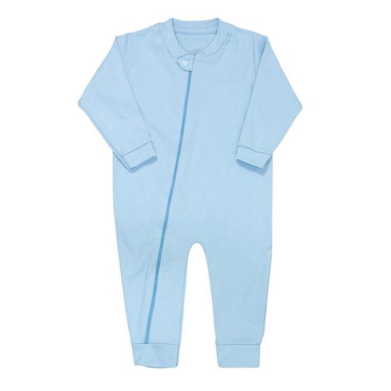Imagem de Macacão Infantil até 24 Meses Azul 100% Algodão com Zíper