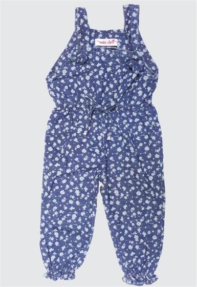 Imagem de Macacão Infantil Miss Doll Jeans Floral Feminino