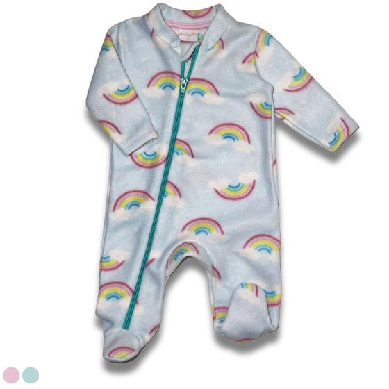 Imagem de Macacão Inverno Soft com zíper e  pezinho Bebê 3 a 12 meses