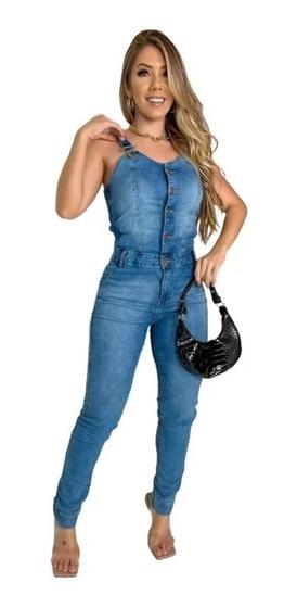 Imagem de Macacão Jeans Feminino Poderosa Com Lycra - Edição Limitada