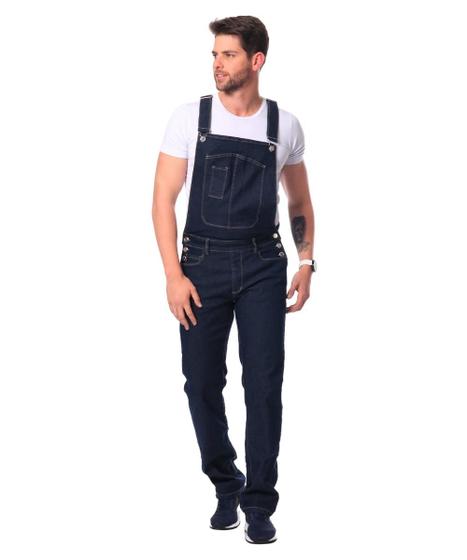 Macacão Masculino Jeans com Elastano Skinny Razon Jeans Escuro ...