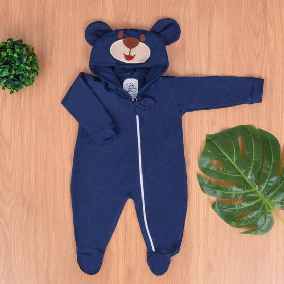 Imagem de Macacão para Bebe Recém Nascido 3 a 6 Meses Macacão de Ursinho Pijama de Bebê Roupa Para Bebe Dormir