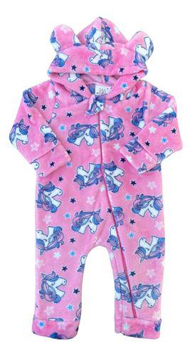 Imagem de Macacão Pelúcia Fleece Bebe Infantil Zíper Quentinho P/ Frio