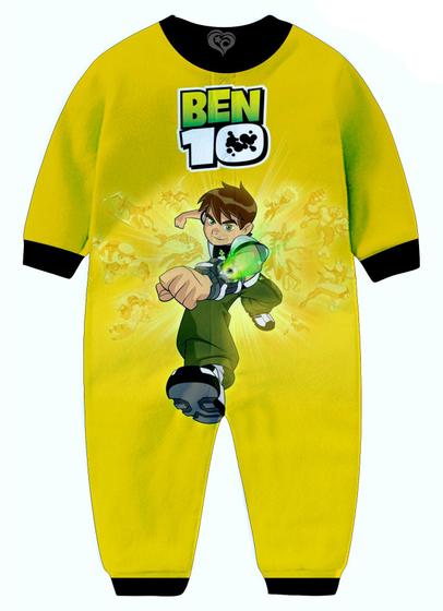 Imagem de Macacão Pijama Ben 10 infantil Desenho Herois Moletom Yellow