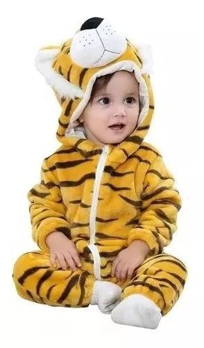 Imagem de Macacão Pijama Inverno Bebê Bichinho Personagem Tigre