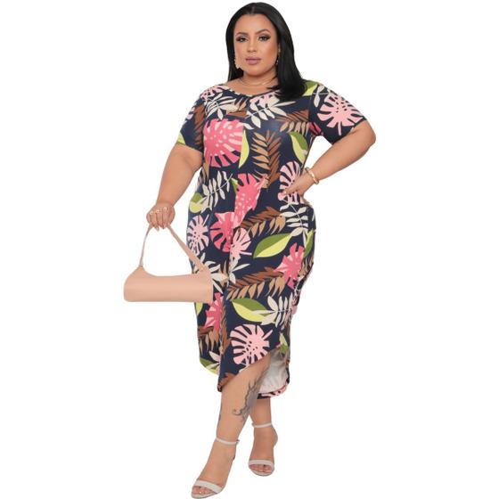 Imagem de Macacão Plus Size Pantacourt Com Manga Linha Premium Longo