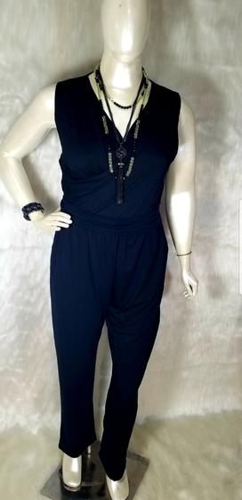Macacão viscolycra Plus Size Preto Menor preço em Macacão viscolycra Plus Size Preto