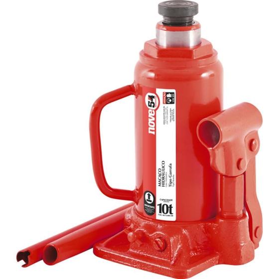 Imagem de Macaco hidráulico tipo garrafa capacidade de 10 toneladas vermelho - Nove54