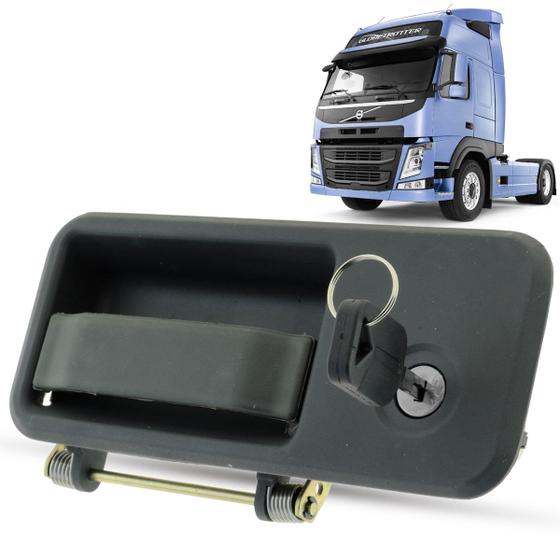 Imagem de Maçaneta Externa da Porta Com Chave Caminhão Volvo FH 1994 a 2014 FM FMX 2001 a 2019 NH12 1999 a 2006