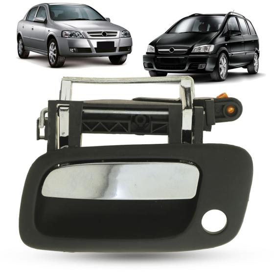 Imagem de Maçaneta Externa da Porta Dianteira Com Furo Cromada GM Astra 1998 a 2011 Zafira 2001 a 2012