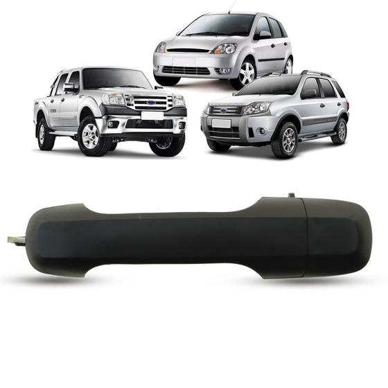 Imagem de Maçaneta Externa da Porta Dianteira Traseira Sem Furo Ford Fiesta Amazon 2002 a 2014 Ecosport 03 a 12 Ranger 2009 a 2012