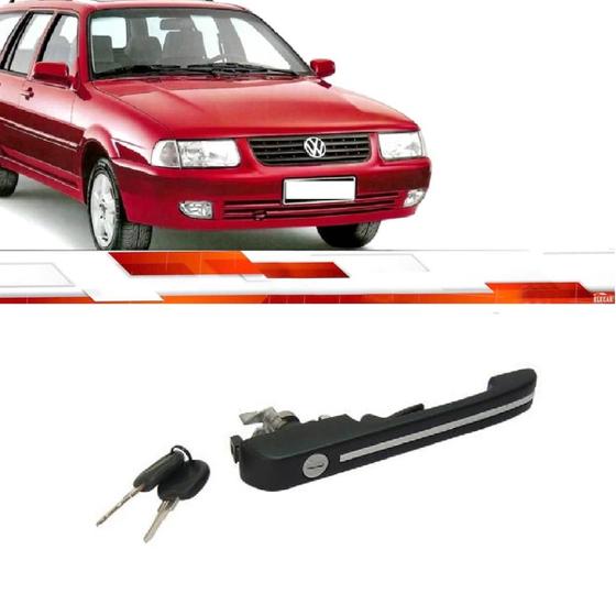 Imagem de MAÇANETA EXTERNA DIANT LD QUANTUM SANTANA 4P 1992 ATÉ 2006 FRISO INOX COM CHAVE Nº Original: