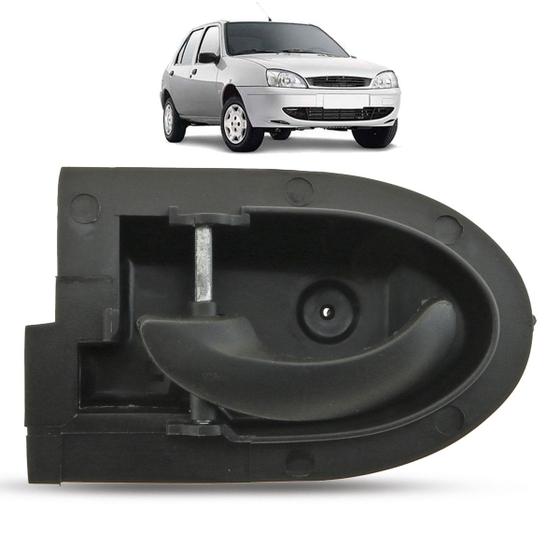 Imagem de Maçaneta Interna da Porta Dianteira Traseira Preto Ford Fiesta Street 1996 a 2006 Courier 1996 a 2013