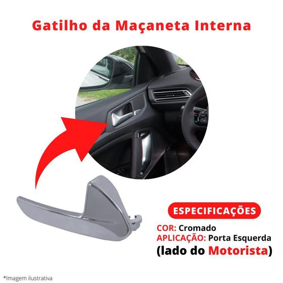 Imagem de Maçaneta Interna Gatilho Puxador Lado Esquerdo Peugeot 607