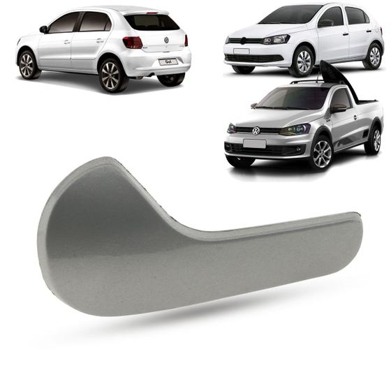 Imagem de Maçaneta Interna Porta Dianteira Traseira Prata Volkswagen Gol 2010 a 2018 Saveiro 2010 a 2015 Voyage 2009 a 2019
