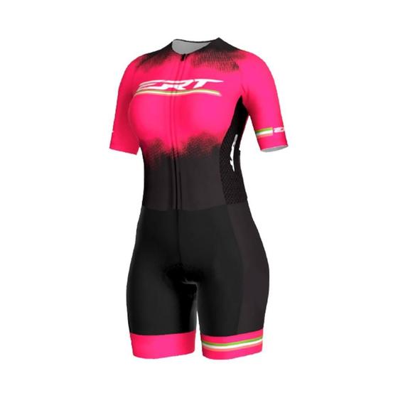 Imagem de Macaquinho Ciclismo Feminino ERT New Elite Pink Power