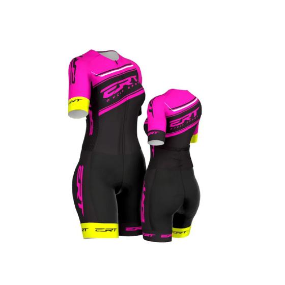 Imagem de Macaquinho Ciclismo Feminino New Elite Ert Team Rosa Gel