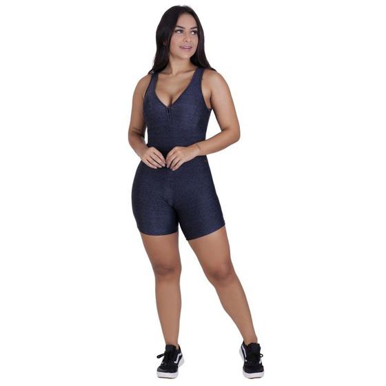 Imagem de Macaquinho Fitness Feminino Estampado Trilobal Cirre Poliamida