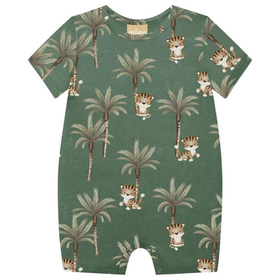 Imagem de Macaquinho Infantil Milon em Cotton Estampado Verde Pistache