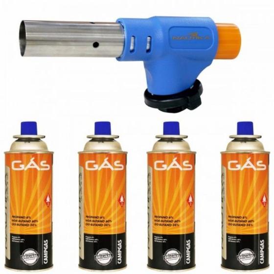 Imagem de Maçarico Compacto Com 4 Cartuchos Campgas Nautika