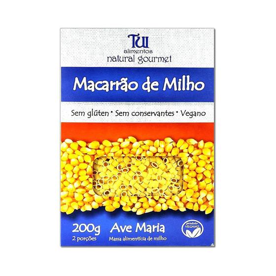 Imagem de Macarrão Ave-Maria de Milho Não Transgênico Sem Glúten Tui Alimentos 200g