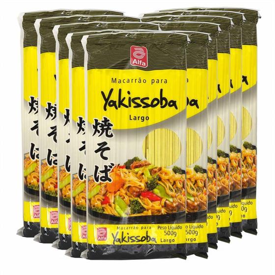 Imagem de Macarrão Para Yakissoba -Alfa Largo 500 Gramas- (Kit com 10)
