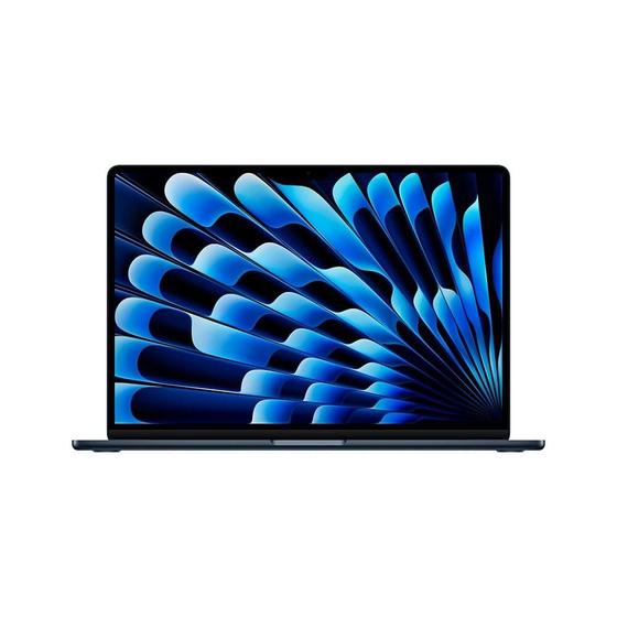 Imagem de MacBook Air Apple 15" Chip M4, CPU 10 Núcleos, GPU 10 Núcleos, Neural Engine 16 Núcleos, 16GB RAM, SSD 256GB, Meia-noite - MW1L3BZ/A