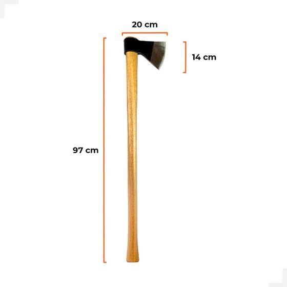 Imagem de Machado para corte de madeira n 3,5 com cabo de 970mm